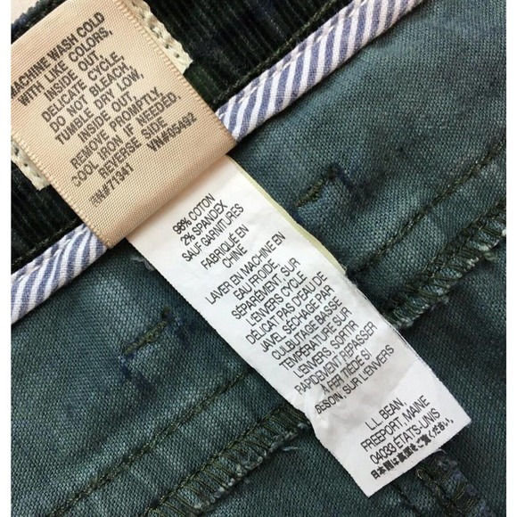 L.L Bean Navy Blue Pinwale Corduroy Utilty Knee Skirt Cotton Stretch 5 Pocket 14 - Picture 9 of 10